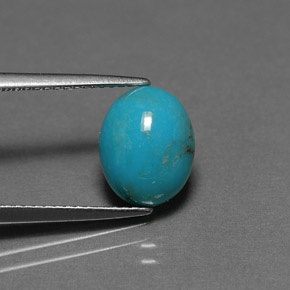 2.08 ct Green Turquoise Stone, Natural Turquoise in Oval Cabochon Shape for Sale