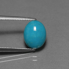 2.20 ct Green Turquoise Gemstone, Turquoise Gem in Oval Cabochon Shape for Sale.
