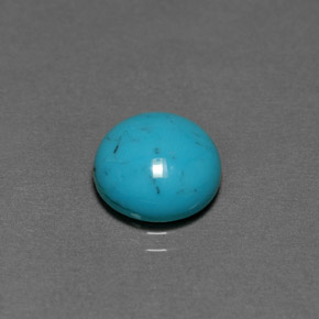 2.33 ct Green Turquoise Gemstone, Turquoise Gem in Round Cabochon Shape for Sale.