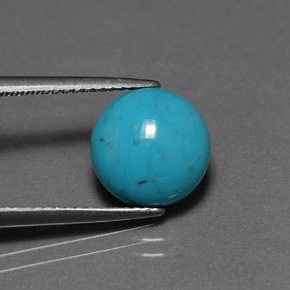 2.33 ct Green Turquoise Stone, Natural Turquoise in Round Cabochon Shape for Sale