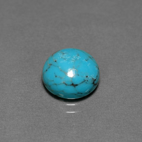 2.58 ct Blue Turquoise Gemstone, Turquoise Gem in Round Cabochon Shape for Sale.