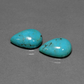 3.93 ct Green Turquoise Gemstone, Turquoise Gem in Pear Cabochon Shape for Sale.