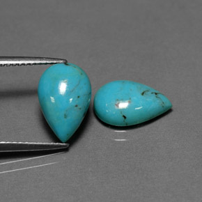 3.93 ct Green Turquoise Stone, Natural Turquoise in Pear Cabochon Shape for Sale