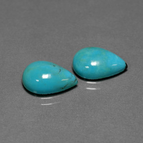 4.13 ct Green Turquoise Gemstone, Turquoise Gem in Pear Cabochon Shape for Sale.