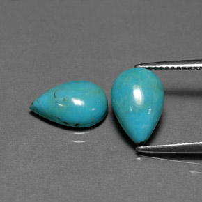 4.13 ct Green Turquoise Stone, Natural Turquoise in Pear Cabochon Shape for Sale