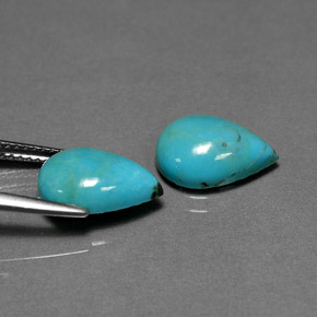 Turquoise Gemstone in 12 x 8 mm (calibrated) Size for Sale, Turquoise Stone in Blue Green Color