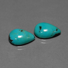 4.23 ct Green Turquoise Gemstone, Turquoise Gem in Pear Cabochon Shape for Sale.