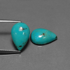 4.23 ct Green Turquoise Stone, Natural Turquoise in Pear Cabochon Shape for Sale