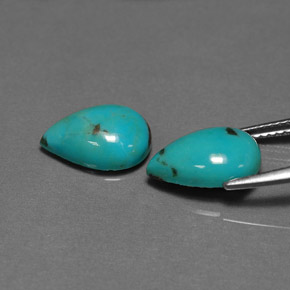 Turquoise Gemstone in 12 x 8 mm (calibrated) Size for Sale, Turquoise Stone in Blue Green Color