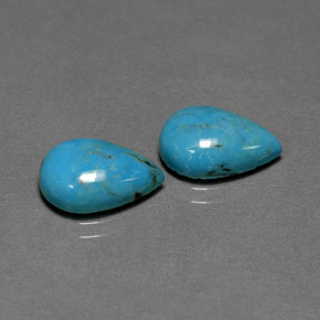 4.26 ct Green Turquoise Gemstone, Turquoise Gem in Pear Cabochon Shape for Sale.