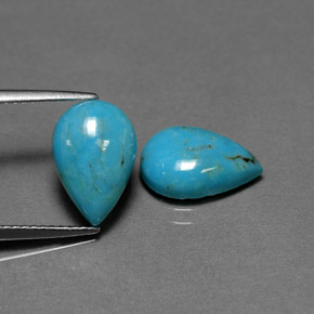 4.26 ct Green Turquoise Stone, Natural Turquoise in Pear Cabochon Shape for Sale