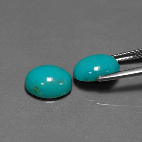 Turquoise Gemstone in 10 x 8 mm (calibrated) Size for Sale, Turquoise Stone in Blue Green Color
