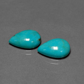 4.06 ct Green Turquoise Gemstone, Turquoise Gem in Pear Cabochon Shape for Sale.