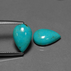 4.06 ct Green Turquoise Stone, Natural Turquoise in Pear Cabochon Shape for Sale