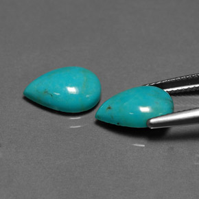 Turquoise Gemstone in 12 x 8 mm (calibrated) Size for Sale, Turquoise Stone in Blue Green Color