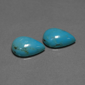 4.43 ct Blue Turquoise Gemstone, Turquoise Gem in Pear Cabochon Shape for Sale.