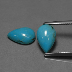 4.43 ct Blue Turquoise Stone, Natural Turquoise in Pear Cabochon Shape for Sale
