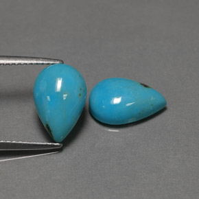 4.46 ct Green Turquoise Gemstone, Turquoise Gem in Pear Cabochon Shape for Sale.