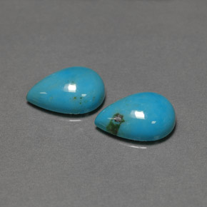 4.46 ct Green Turquoise Stone, Natural Turquoise in Pear Cabochon Shape for Sale