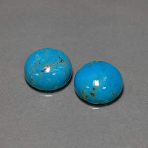 5.83 ct Green Turquoise Gemstone, Turquoise Gem in Round Cabochon Shape for Sale.