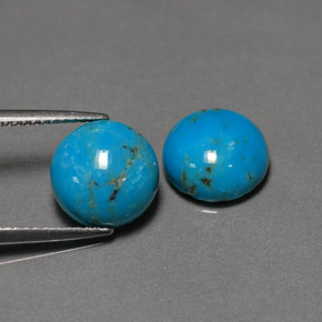 5.83 ct Green Turquoise Stone, Natural Turquoise in Round Cabochon Shape for Sale