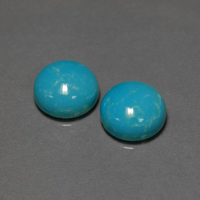 6.05 ct Green Turquoise Gemstone, Turquoise Gem in Round Cabochon Shape for Sale.
