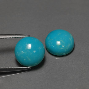 6.05 ct Green Turquoise Stone, Natural Turquoise in Round Cabochon Shape for Sale