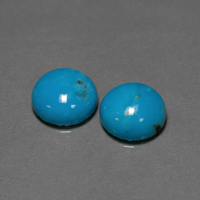 6.35 ct Green Turquoise Gemstone, Turquoise Gem in Round Cabochon Shape for Sale.