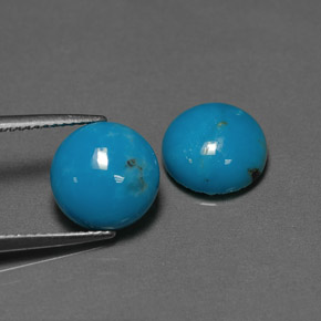 6.35 ct Green Turquoise Stone, Natural Turquoise in Round Cabochon Shape for Sale