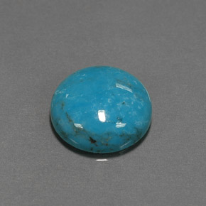 6.37 ct Blue Turquoise Gemstone, Turquoise Gem in Round Cabochon Shape for Sale.