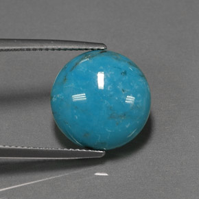 6.37 ct Blue Turquoise Stone, Natural Turquoise in Round Cabochon Shape for Sale
