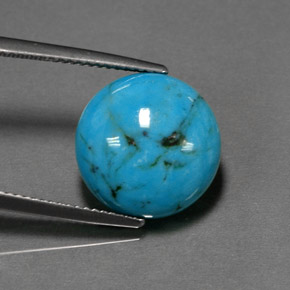 6.36 ct Blue Turquoise Gemstone, Turquoise Gem in Round Cabochon Shape for Sale.