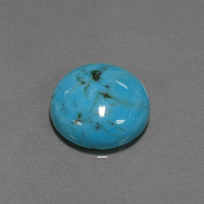 6.36 ct Blue Turquoise Stone, Natural Turquoise in Round Cabochon Shape for Sale