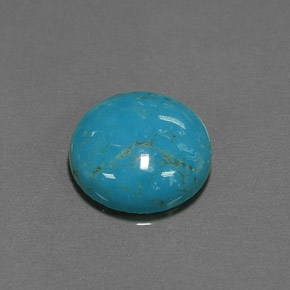 6.36 ct Blue Turquoise Gemstone, Turquoise Gem in Round Cabochon Shape for Sale.