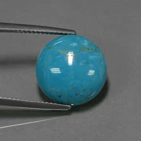 6.36 ct Blue Turquoise Stone, Natural Turquoise in Round Cabochon Shape for Sale