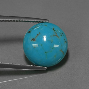 6.39 ct Blue Turquoise Gemstone, Turquoise Gem in Round Cabochon Shape for Sale.