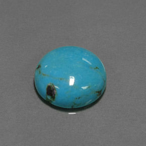6.53 ct Blue Turquoise Gemstone, Turquoise Gem in Round Cabochon Shape for Sale.