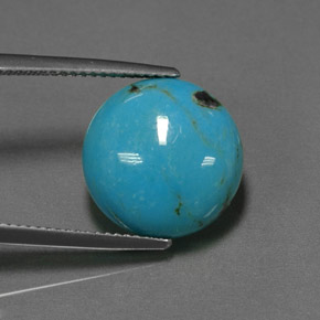 6.53 ct Blue Turquoise Stone, Natural Turquoise in Round Cabochon Shape for Sale