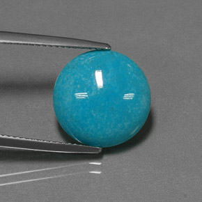 5.58 ct Blue Turquoise Gemstone, Turquoise Gem in Round Cabochon Shape for Sale.