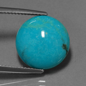 6.18 ct Blue Turquoise Gemstone, Turquoise Gem in Round Cabochon Shape for Sale.