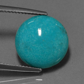 6.26 ct Blue Turquoise Stone, Natural Turquoise in Round Cabochon Shape for Sale