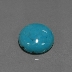 6.47 ct Blue Turquoise Gemstone, Turquoise Gem in Round Cabochon Shape for Sale.