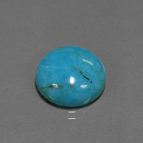 6.53 ct Blue Turquoise Gemstone, Turquoise Gem in Round Cabochon Shape for Sale.