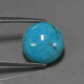 6.53 ct Blue Turquoise Stone, Natural Turquoise in Round Cabochon Shape for Sale
