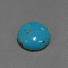 6.56 ct Blue Turquoise Gemstone, Turquoise Gem in Round Cabochon Shape for Sale.