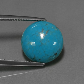 6.56 ct Blue Turquoise Stone, Natural Turquoise in Round Cabochon Shape for Sale