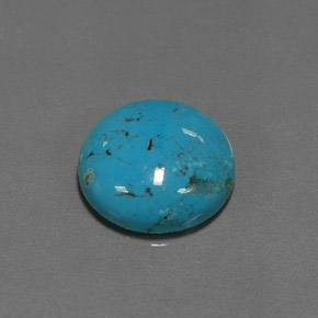 6.66 ct Blue Turquoise Gemstone, Turquoise Gem in Round Cabochon Shape for Sale.
