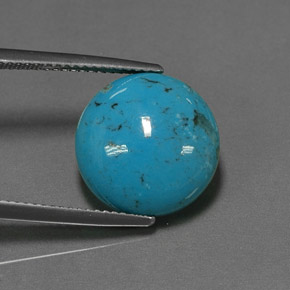 6.66 ct Blue Turquoise Stone, Natural Turquoise in Round Cabochon Shape for Sale