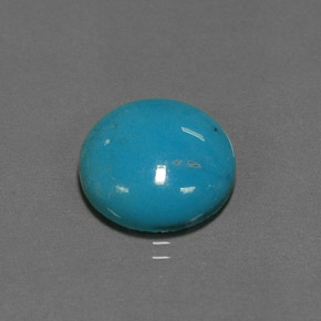 6.66 ct Blue Turquoise Gemstone, Turquoise Gem in Round Cabochon Shape for Sale.