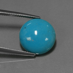 6.66 ct Blue Turquoise Stone, Natural Turquoise in Round Cabochon Shape for Sale